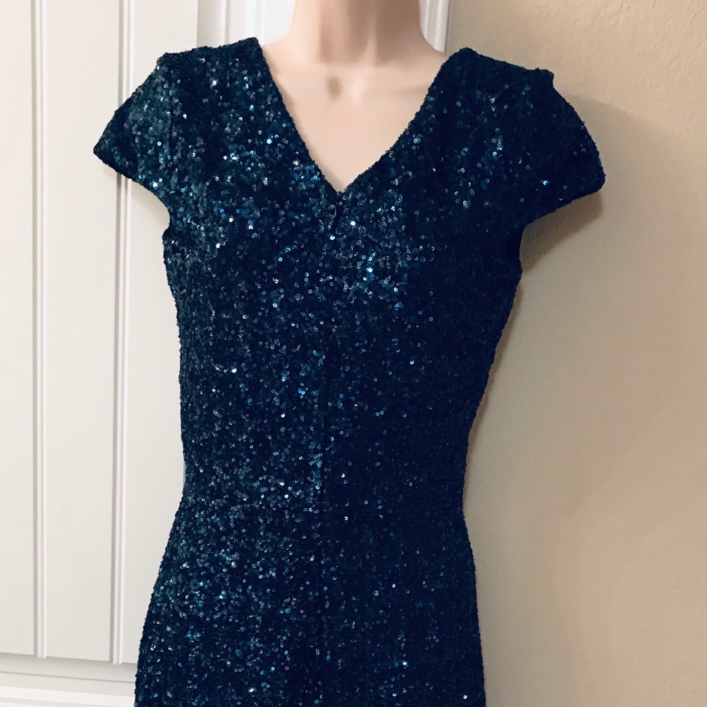 Blue sequin dress